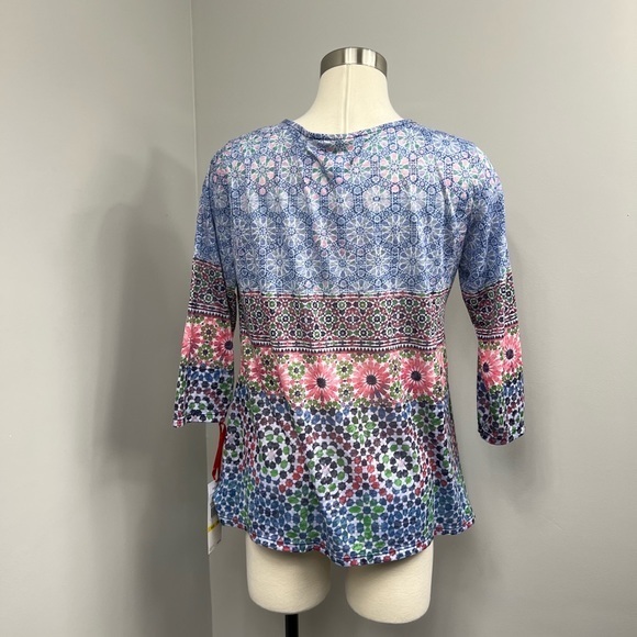 Ruby Rd Blue‎ Print Blouse - Picture 10 of 10